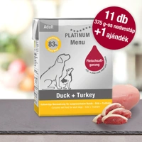Menu Duck + Turkey / Kacsa + Pulyka felnőtt nedvestáp / 12 x 375 gr